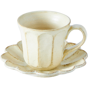 [陶瓷王]日本美浓烧小兵梨花复古白色花边陶瓷饭碗花朵盘碟马克杯