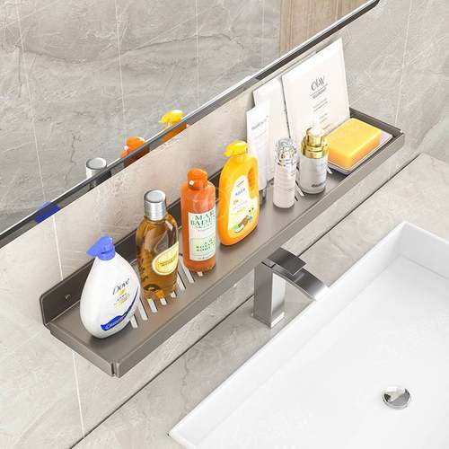 新品 水龙头镜前置物架免打孔壁挂洗漱台收纳洗手沥水架【清库处