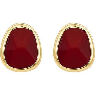 JAY港风复古红色耳钉过年耳饰2026新款春节耳环轻奢耳夹新年礼物