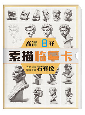 素描石膏像临摹卡片高清精微创意