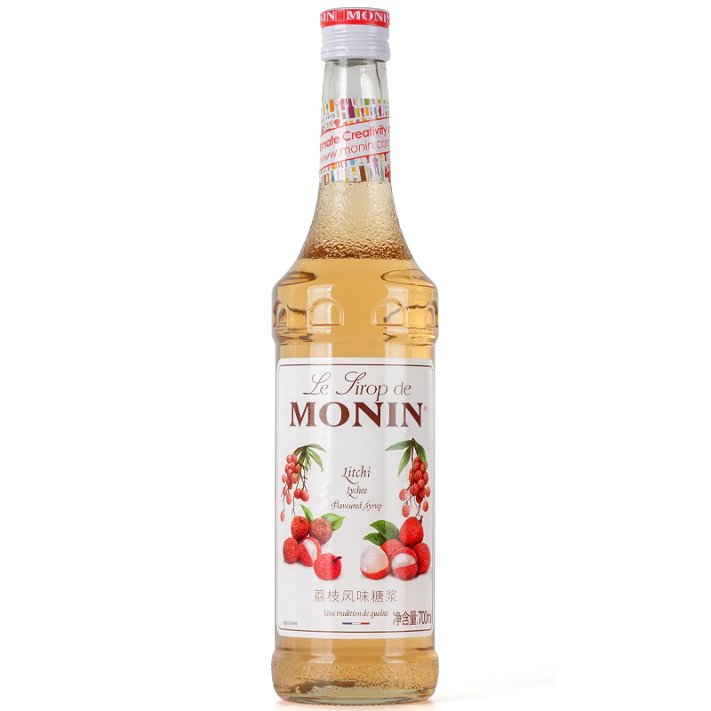 送配方 MONIN莫林荔枝風(fēng)味糖漿/果露700ml 調(diào)咖啡雞尾酒飲料