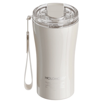 holoholo咖啡杯外带便携随行女高颜值吸管水杯子316L不锈钢保温杯