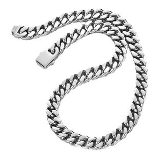 网红同款项链男潮欧美风嘻哈街头说唱不掉色高级感钛钢粗古巴链