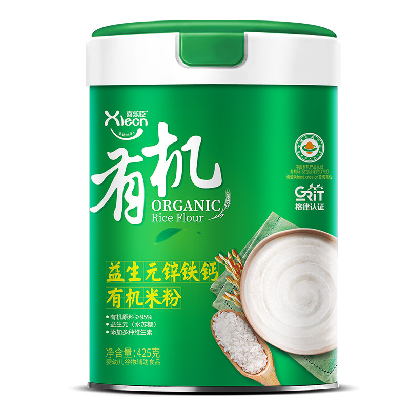 喜乐臣米糊有机米粉罐装
