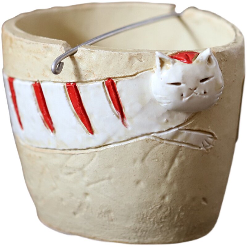 日本制招财猫蚊香器盘香炉