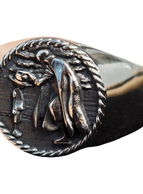 铁头的店 925银 动漫周边“海贼王”one piece梦的开始情侣款指环