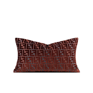 柏洛斯Gorgeous『砂印』意式轻奢高档复古红沙发大牌F字母抱枕腰