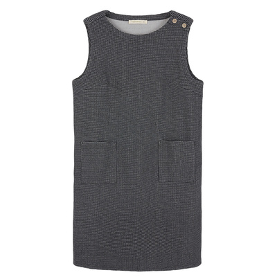 铜牛Bless弹力格纹布休闲背心裙