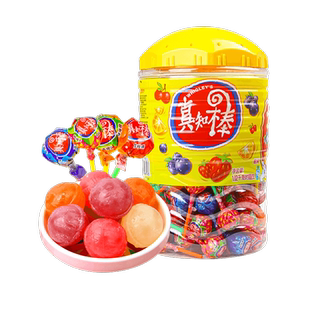 真知108支桶装什锦棒棒棒糖花束水果味糖果六一儿童送礼