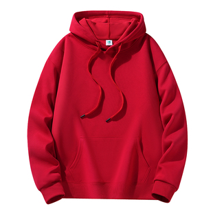 2026马年红色连帽卫衣本命年男女套头帽衫加绒加厚定制团购活动服