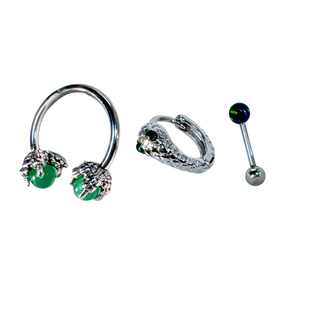 二十二丁目蛇耳环2026新款爆款高级感绿色耳饰龙爪钛钢耳钉耳骨钉
