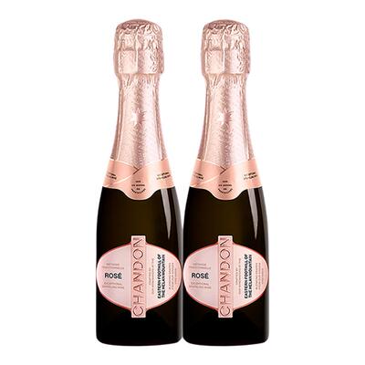 迷你夏桐Chandon桃红起泡酒高泡葡萄酒187ml*2双支高级香槟起泡酒