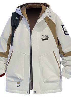 男冬季加绒加厚青少年防寒棉服