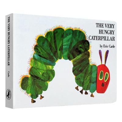 英文原版纸板饥饿的毛毛虫