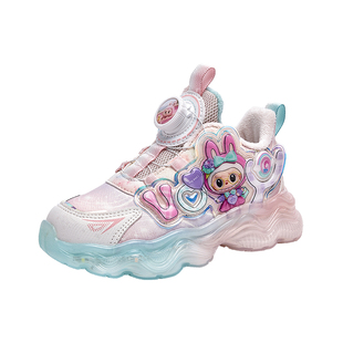 拉布布女童鞋子2025秋冬季新款巨好看闪灯儿童加绒运动鞋女孩二棉
