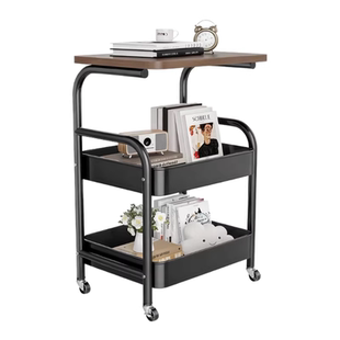 可移动小推车收纳置物架床头柜客厅沙发边几茶几零食收纳架子床边