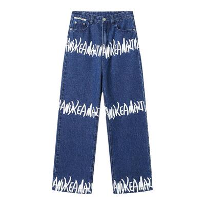 ANDREAMARTIN手写涂鸦字母牛仔裤