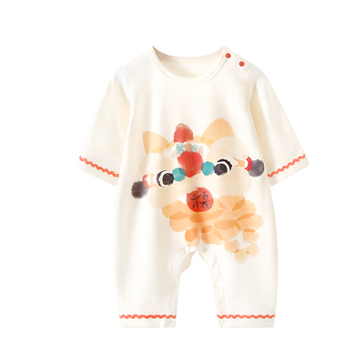 柠檬爬爬肩开套纯棉春秋