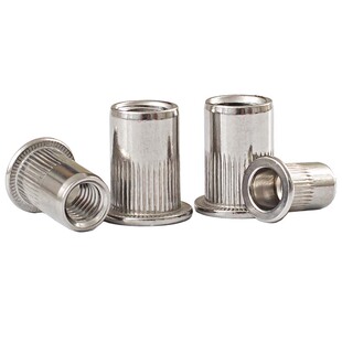 304不锈钢拉铆螺母平头竖纹铆螺帽拉帽滚花螺母M3M4M5M6M8M10M12