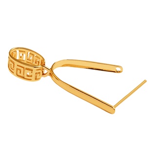 平安扣夹扣18k金卡扣配件甜甜圈镶嵌空托加厚版吊坠扣瓜子扣AU750