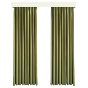 橄榄绿窗帘高级感法式复古丝绒布餐厅卧室飘窗全遮光阳台隔音隔热