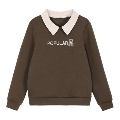 有领女士卫衣春季洋气假两件上衣