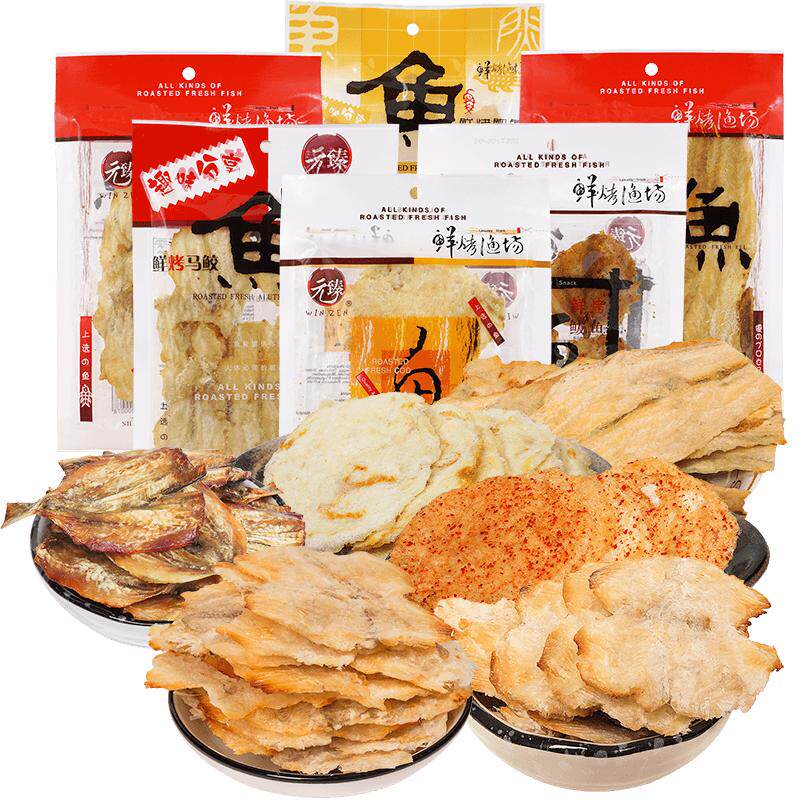 元臻鲜烤鳕鱼片6袋组合网红零食