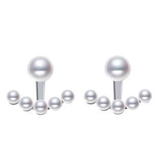 海蒂珠宝 月亮船 3-7mm淡水珍珠耳饰时尚耳环S925银耳钉送女友