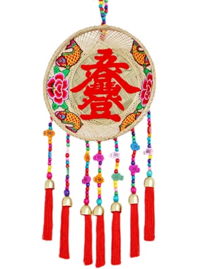 民族风田园装饰工艺品绣花竹编