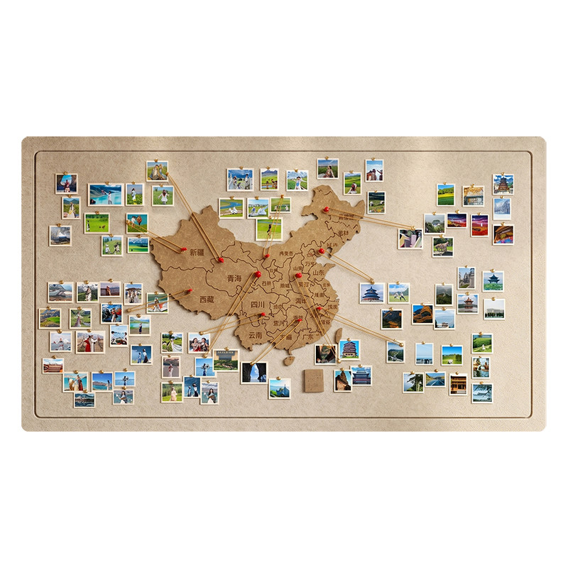 磁艺家毛毡板照片墙地图毛毡板