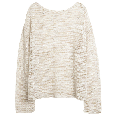 322WORKHOUSE棉麻珠片船领罩衫