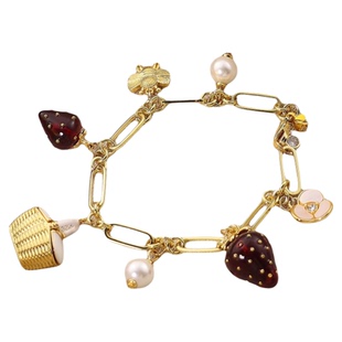 外贸甜美小清新草莓树脂耳钉项链珍珠贝壳花朵花蓝蜜蜂多坠手链女