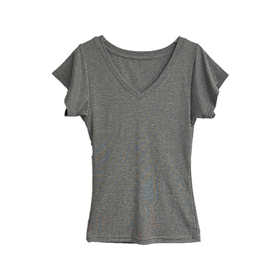 纸片人神teev领天丝短袖