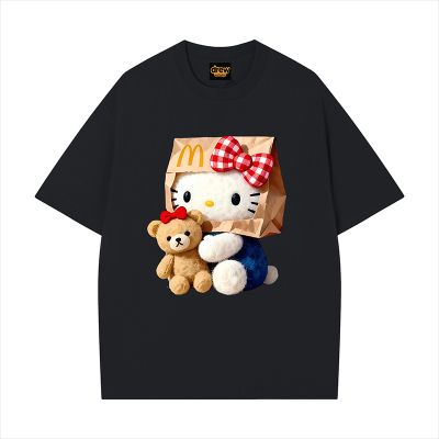 Drew卡通HelloKitty纯棉短袖T恤