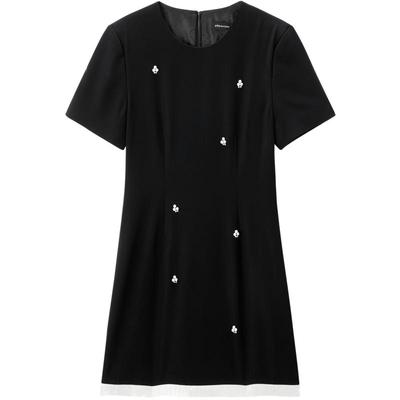 太平鸟黑珍珠夏MINGMA联名收腰连衣裙短A1FAF2184