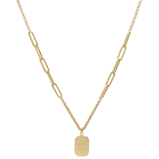 ZOXI不掉色中性卫衣小金条金砖项链轻奢小众毛衣链2025年新款女