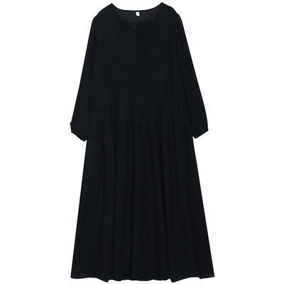 大码法式甜美系带长款连衣裙