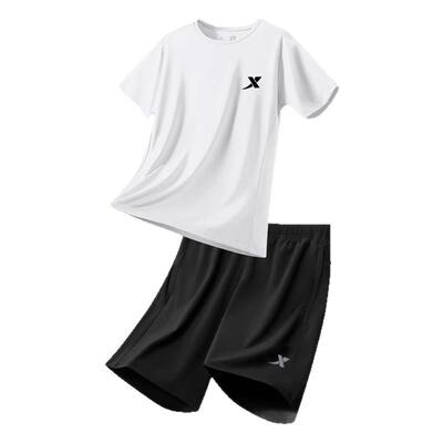 特步冰丝速干透气运动套装男