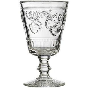 法国La Rochere凡尔赛复古玻璃水杯耐热法式高脚酒杯浮雕牛奶杯子