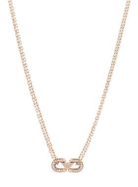 阿玛尼女士双层鹰标环扣密镶项链