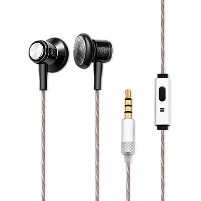 【原熊】全金属平头有线耳机hifi高音质耳塞式低音带麦平果type-c
