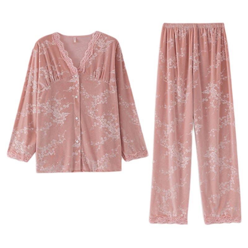 金丝绒睡衣女高级感海岛绒家居服