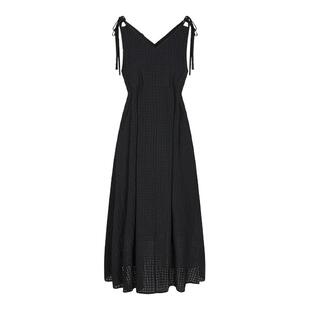 MOUSSY 夏季新品法式度假风双系带吊带连衣裙女010IS333-9101