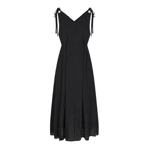 MOUSSY 夏季新品法式度假风双系带吊带连衣裙女010IS333-9101