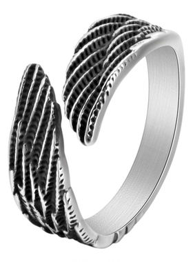 泰爱你复古翅膀天使之翼戒指