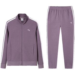 安踏运动套装女夏季新款百搭立领外套休闲长裤跑步运动妈妈两件套