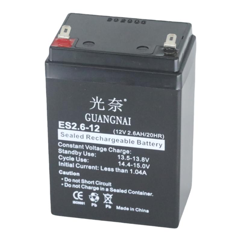 光奈12V2.6AH蓄电池广场舞移动音箱消防卷帘门电梯电池电瓶充电器
