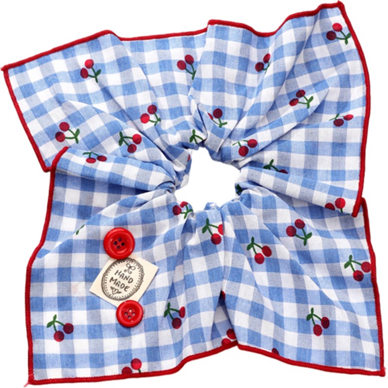 SPECIAL法式复古蓝白格发圈