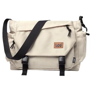 Lee单肩包男潮牌斜挎包通勤大容量包包女上班轻便邮差包休闲黑色