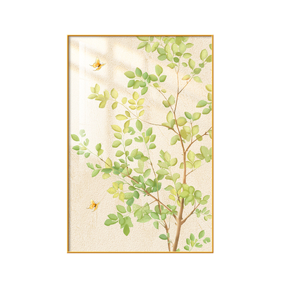 奶油风客厅装饰画小清新绿植